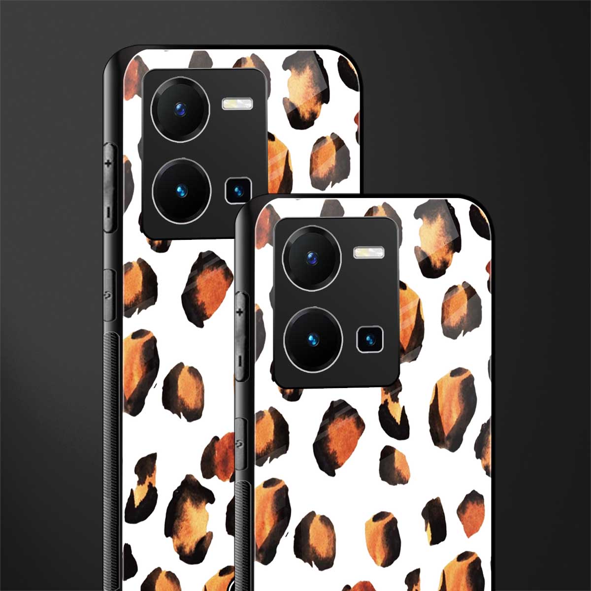 cheetah fur back phone cover | glass case for vivo y35 4g