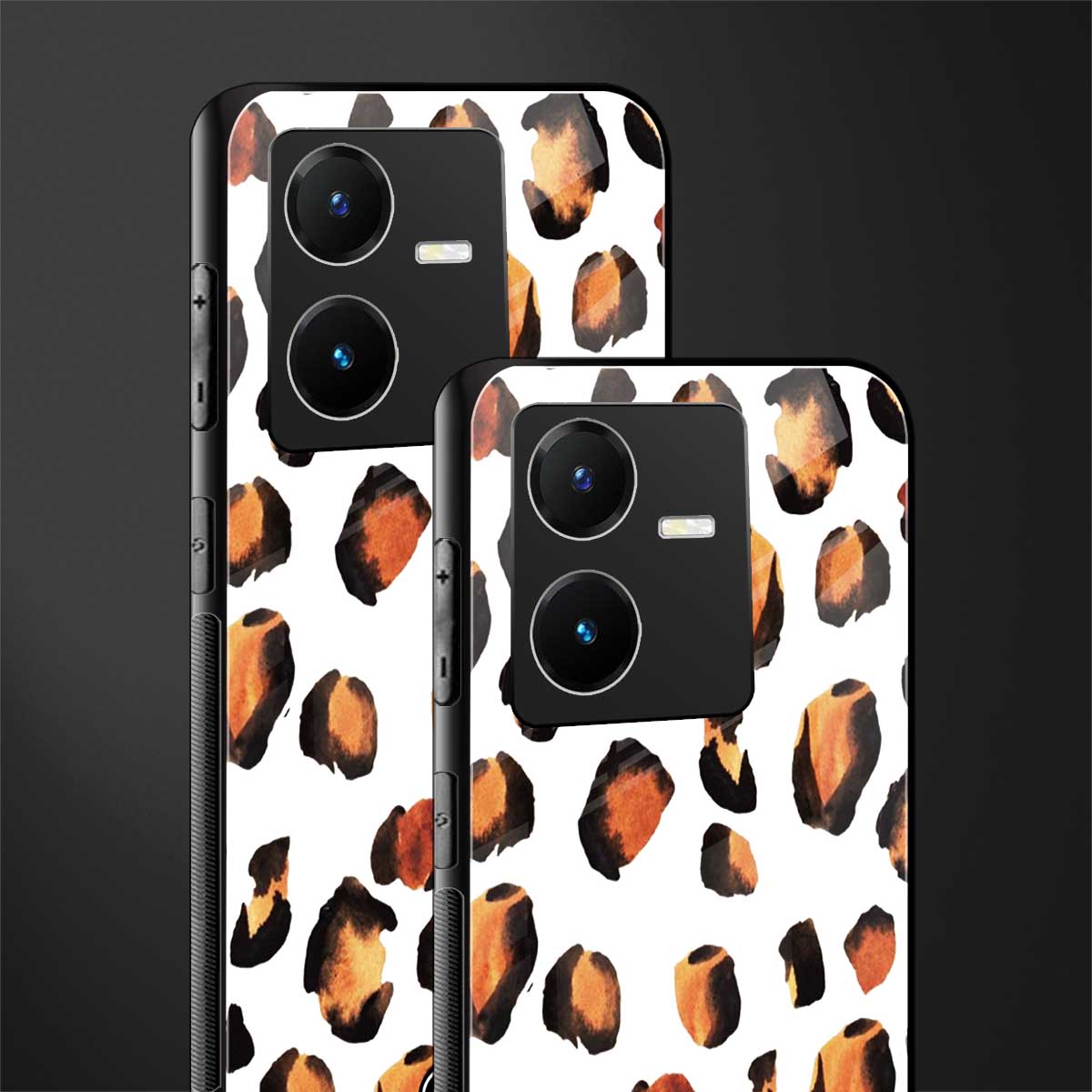 cheetah fur back phone cover | glass case for vivo y22