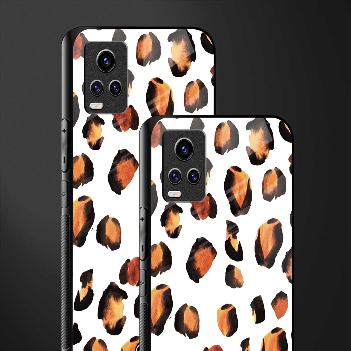 cheetah fur back phone cover | glass case for vivo v21e 4g