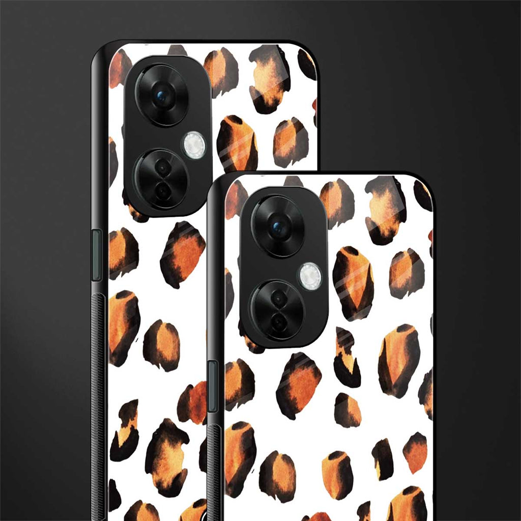 cheetah fur back phone cover | glass case for oneplus nord ce 3 lite
