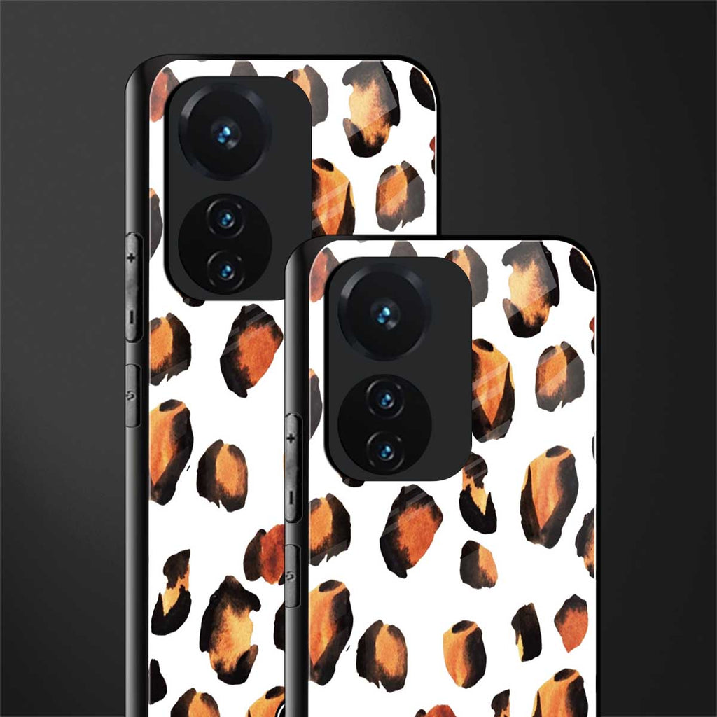 cheetah fur back phone cover | glass case for vivo t1 44w 4g