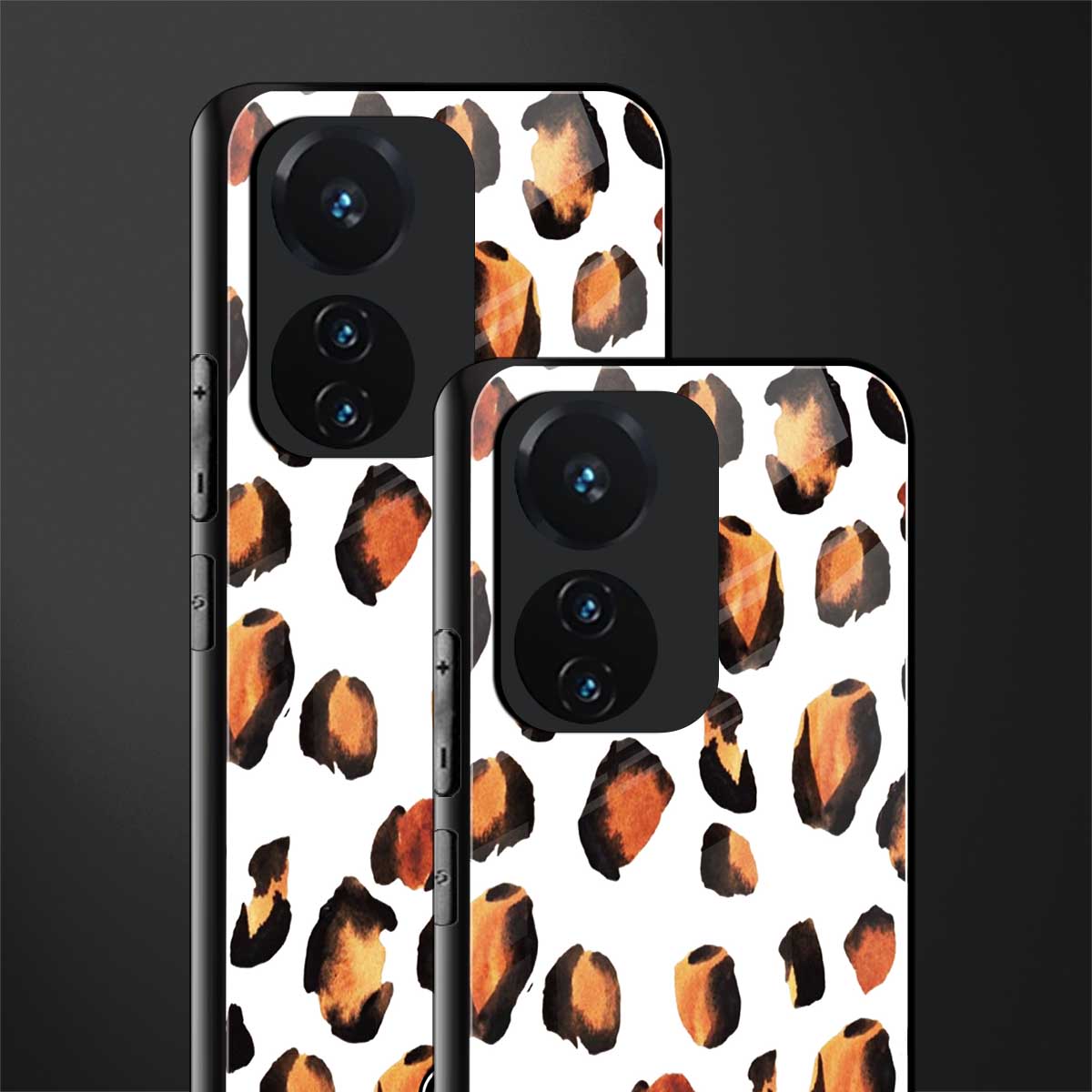 cheetah fur back phone cover | glass case for vivo t1 44w 4g