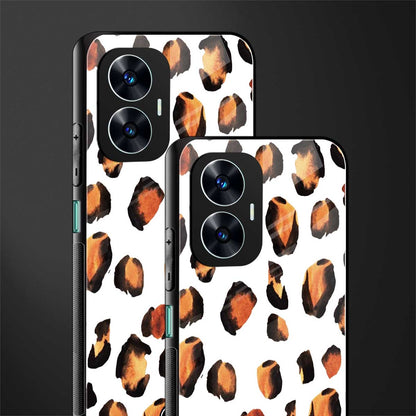 cheetah fur back phone cover | glass case for realme c55