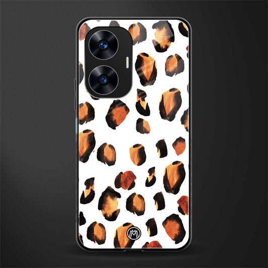 cheetah fur back phone cover | glass case for realme c55