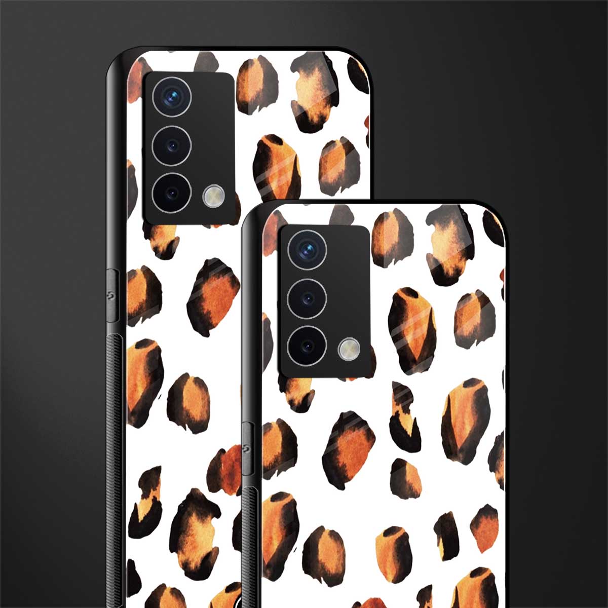 cheetah fur back phone cover | glass case for oppo a74 4g