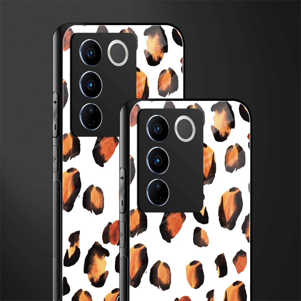 cheetah fur back phone cover | glass case for vivo v27 pro 5g