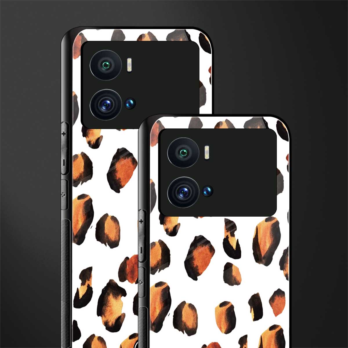 cheetah fur back phone cover | glass case for iQOO 9 Pro