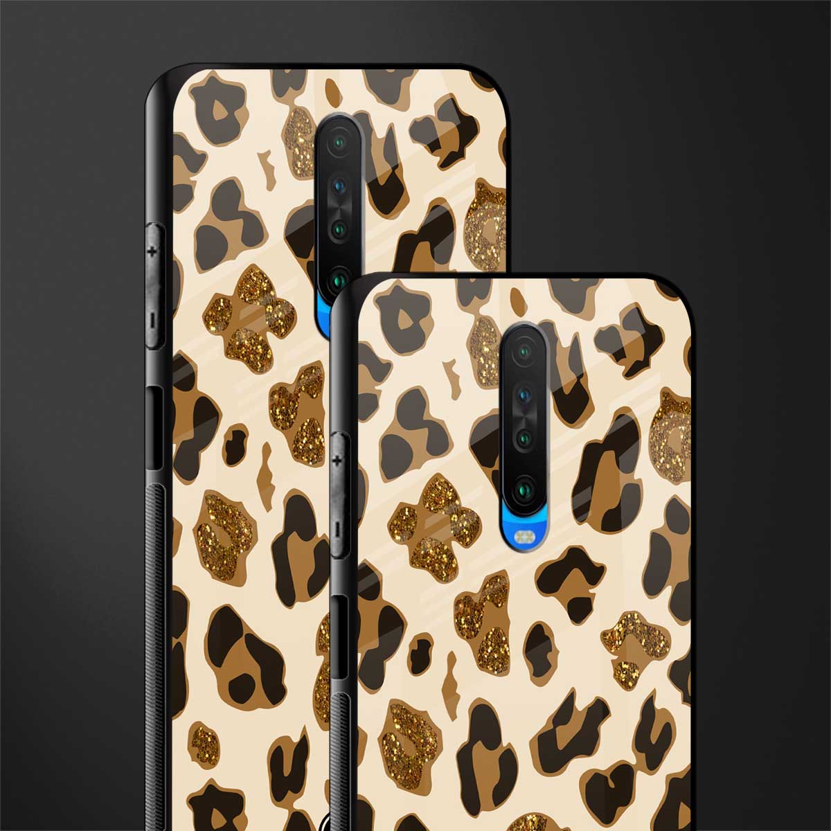 cheetah fur aesthetic glass case for poco x2 image-2