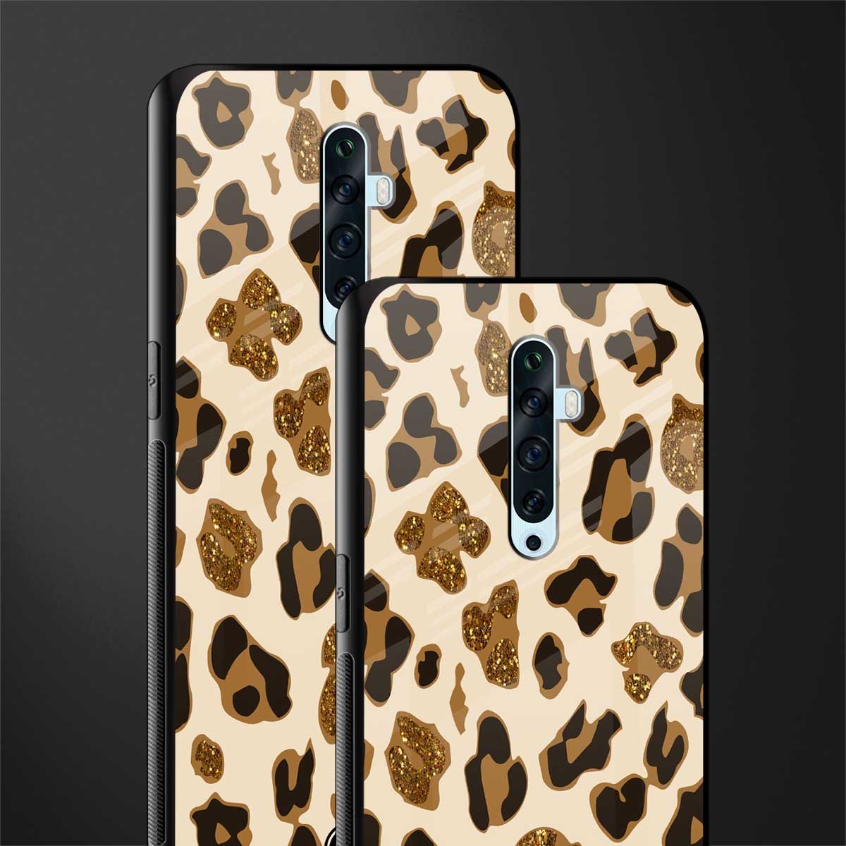 cheetah fur aesthetic glass case for oppo reno 2f image-2