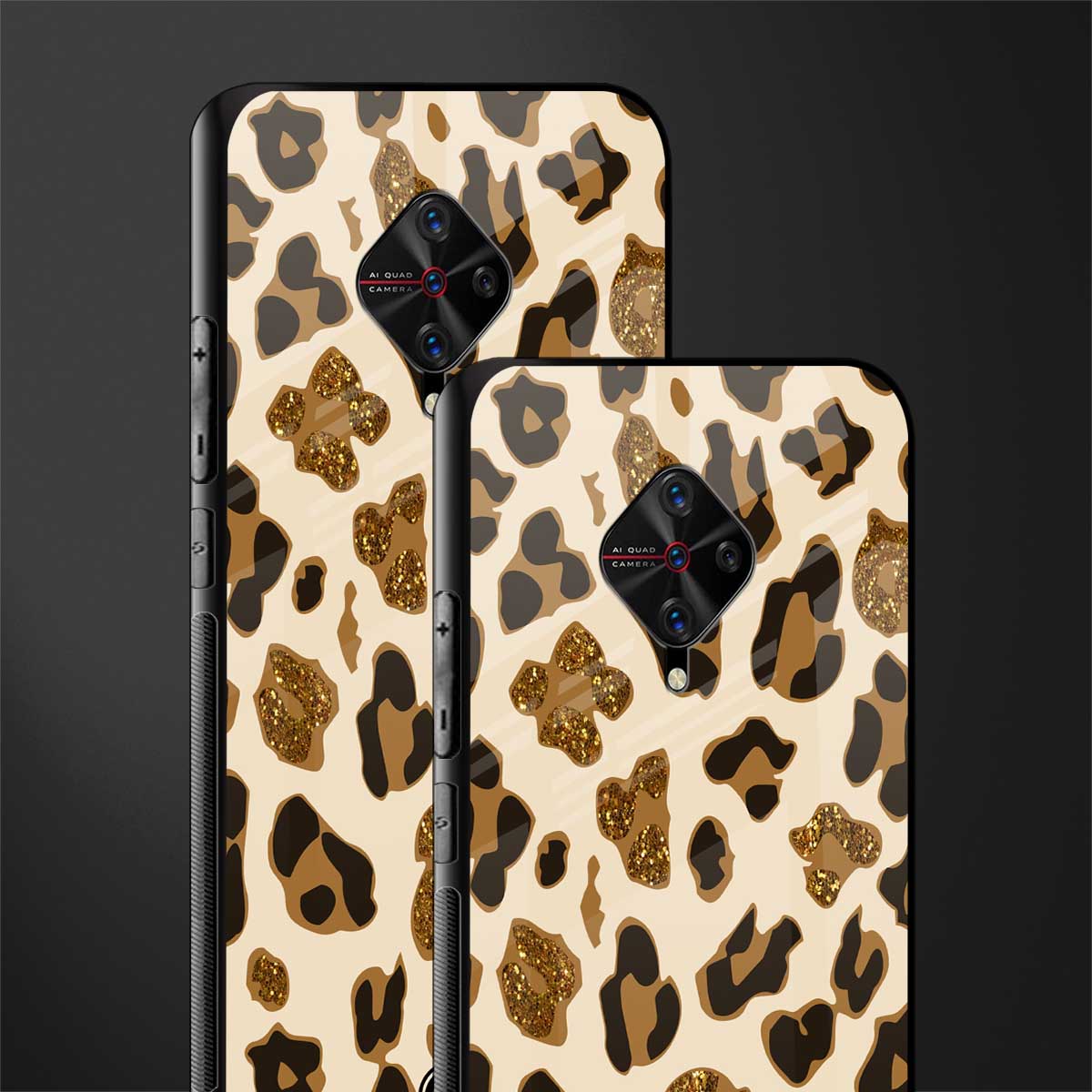 cheetah fur aesthetic glass case for vivo s1 pro image-2