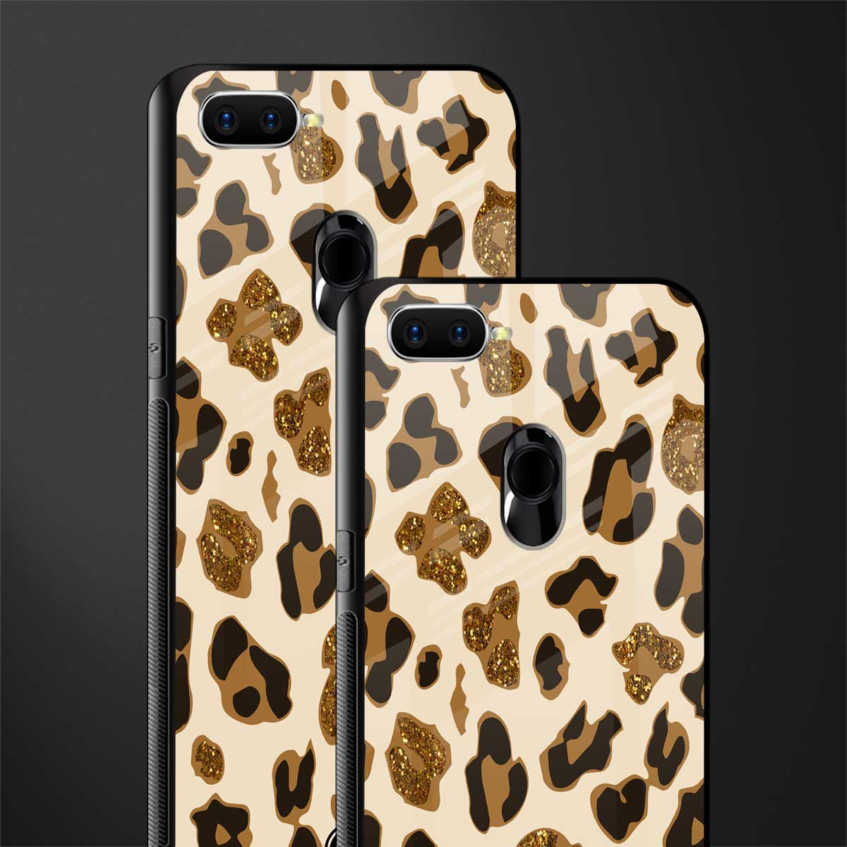 cheetah fur aesthetic glass case for oppo a7 image-2