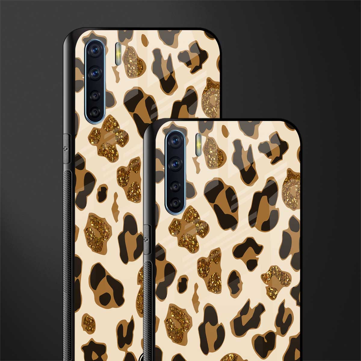 cheetah fur aesthetic glass case for oppo f15 image-2