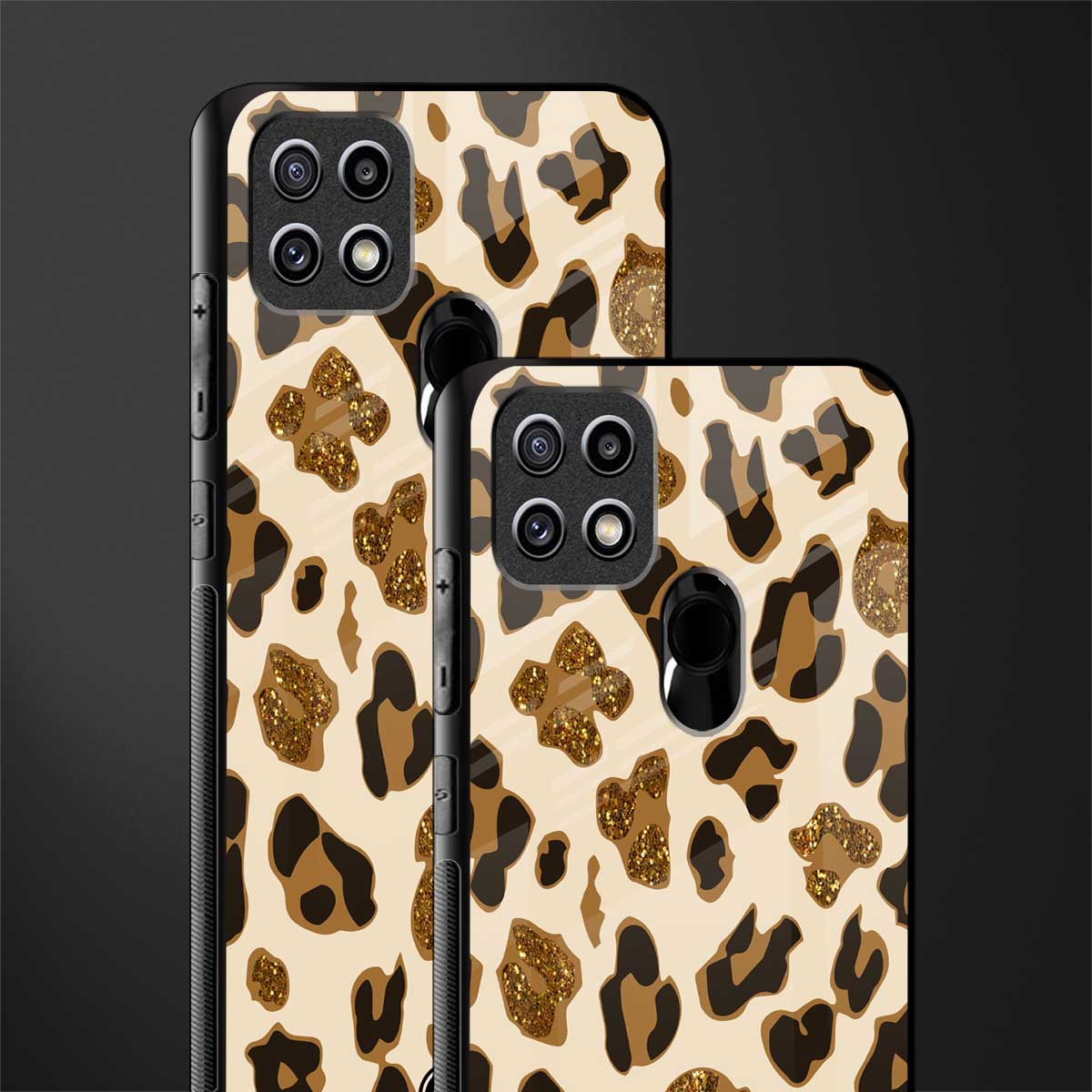 cheetah fur aesthetic glass case for oppo a15s image-2