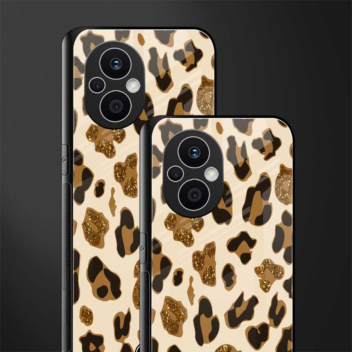 cheetah fur aesthetic back phone cover | glass case for oppo f21 pro 5g
