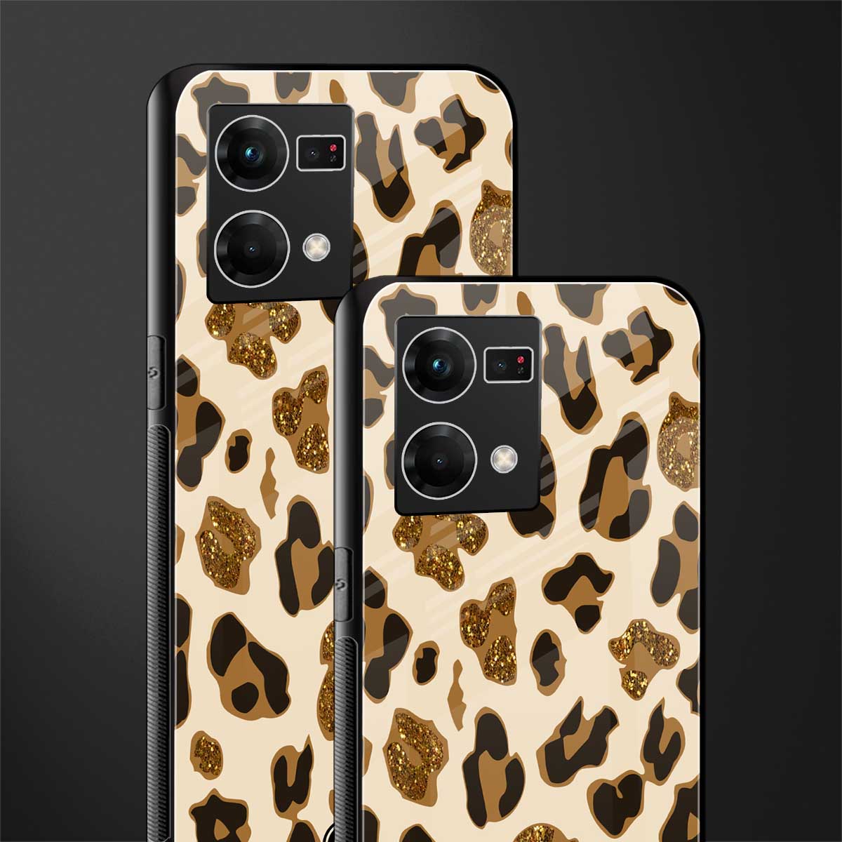 cheetah fur aesthetic back phone cover | glass case for oppo f21 pro 4g