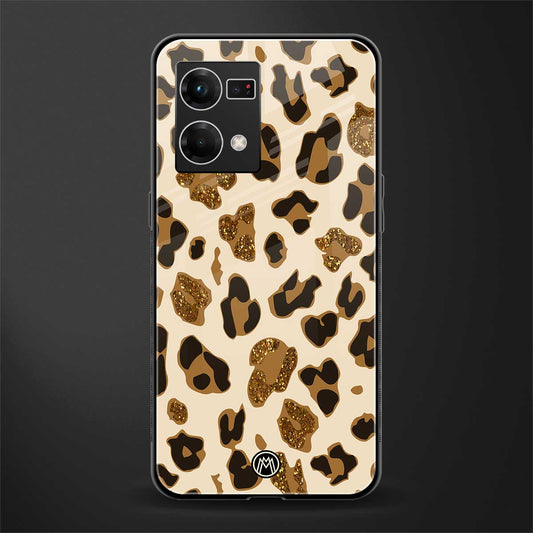 cheetah fur aesthetic back phone cover | glass case for oppo f21 pro 4g