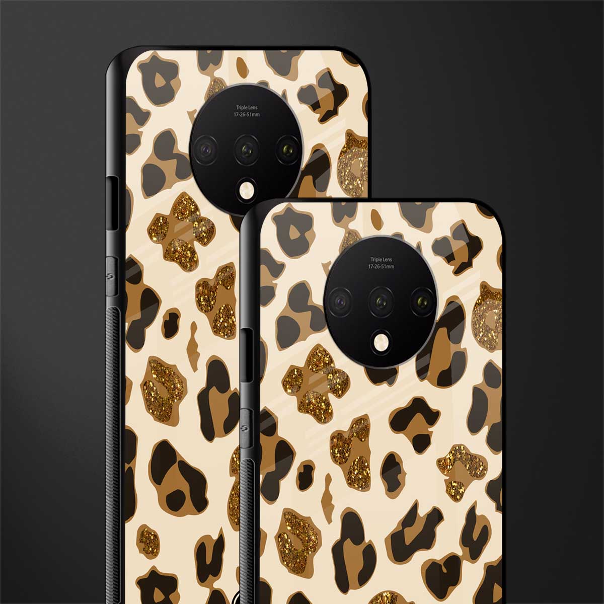 cheetah fur aesthetic glass case for oneplus 7t image-2
