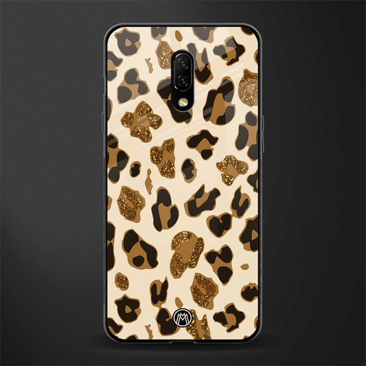 cheetah fur aesthetic glass case for oneplus 7 image