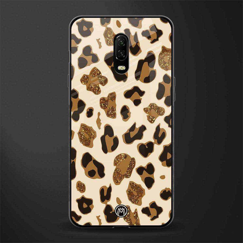 cheetah fur aesthetic glass case for oneplus 6t image