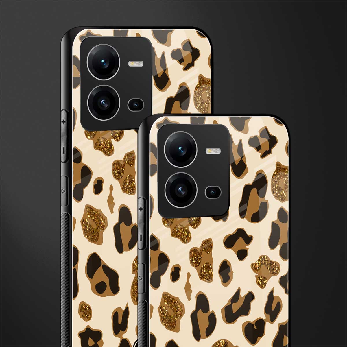 cheetah fur aesthetic back phone cover | glass case for vivo v25-5g