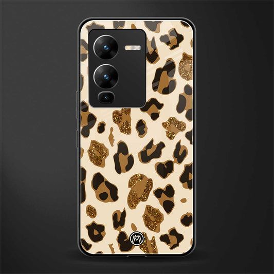 cheetah fur aesthetic back phone cover | glass case for vivo v25 pro 5g