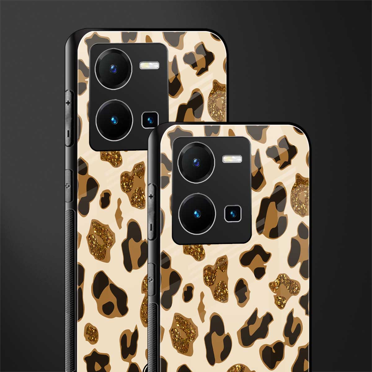 cheetah fur aesthetic back phone cover | glass case for vivo y35 4g