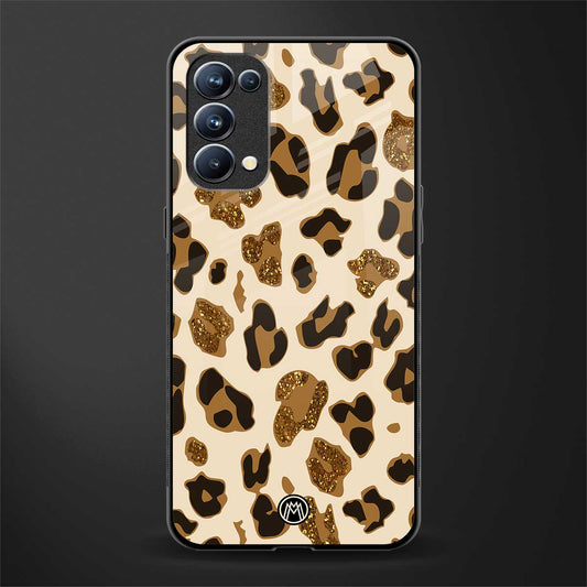 cheetah fur aesthetic back phone cover | glass case for oppo reno 5