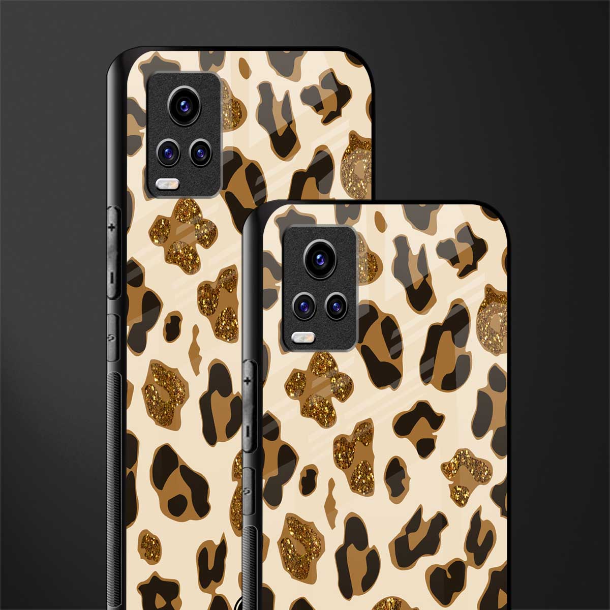 cheetah fur aesthetic back phone cover | glass case for vivo v21e 4g