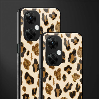 cheetah fur aesthetic back phone cover | glass case for oneplus nord ce 3 lite