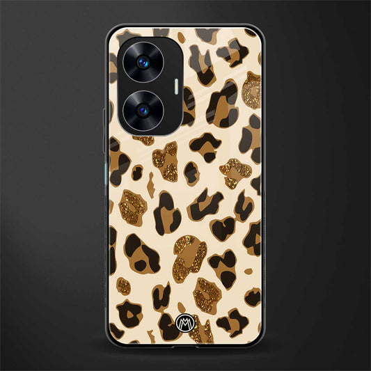 cheetah fur aesthetic back phone cover | glass case for realme c55