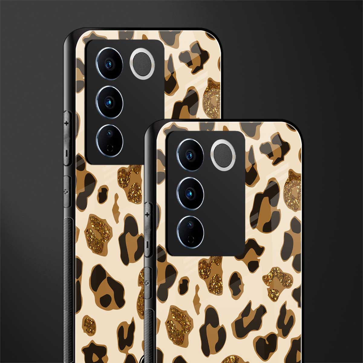 cheetah fur aesthetic back phone cover | glass case for vivo v27 pro 5g