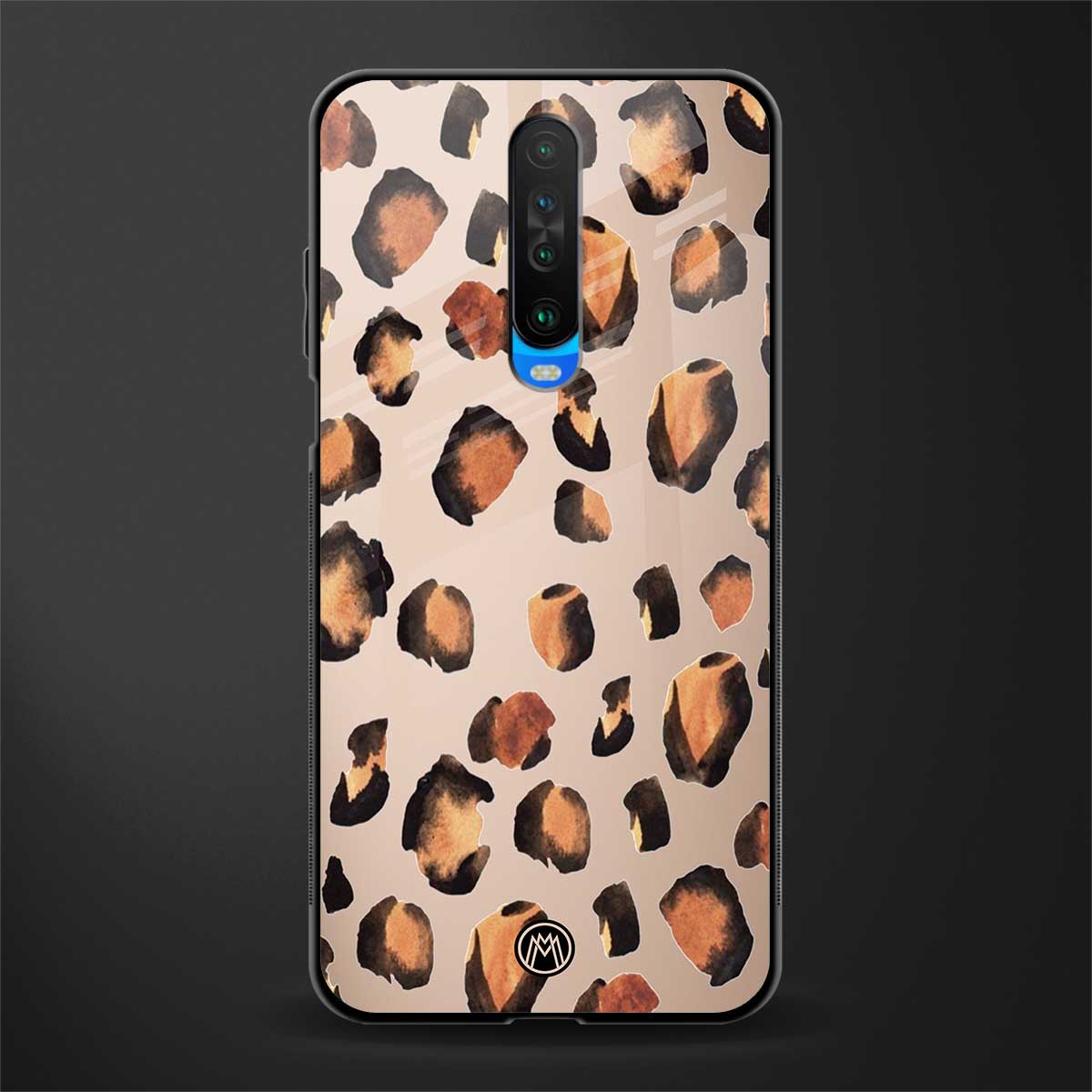 cheetah fur gold edition glass case for poco x2 image