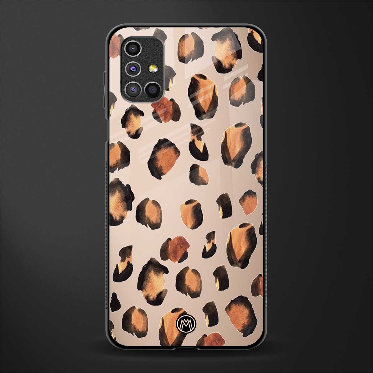 cheetah fur gold edition glass case for samsung galaxy m51 image