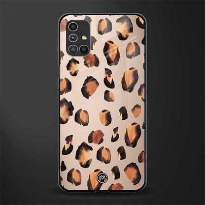 cheetah fur gold edition glass case for samsung galaxy m51 image