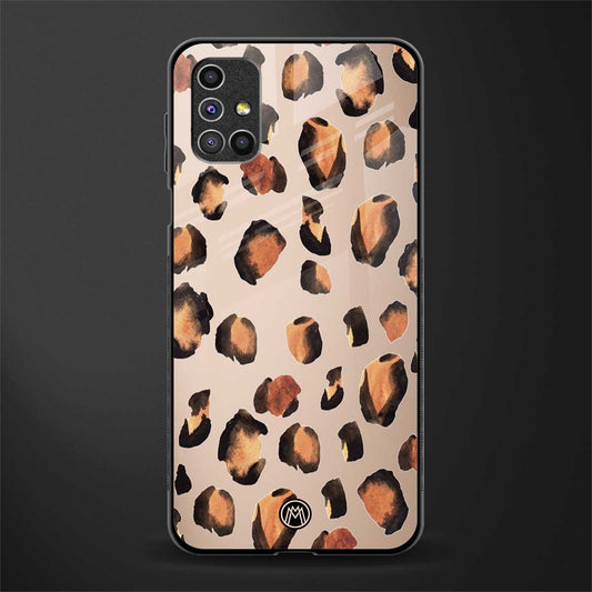 cheetah fur gold edition glass case for samsung galaxy m31s image