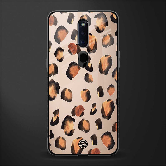 cheetah fur gold edition glass case for oppo f11 pro image