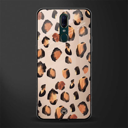 cheetah fur gold edition glass case for oppo a9 image