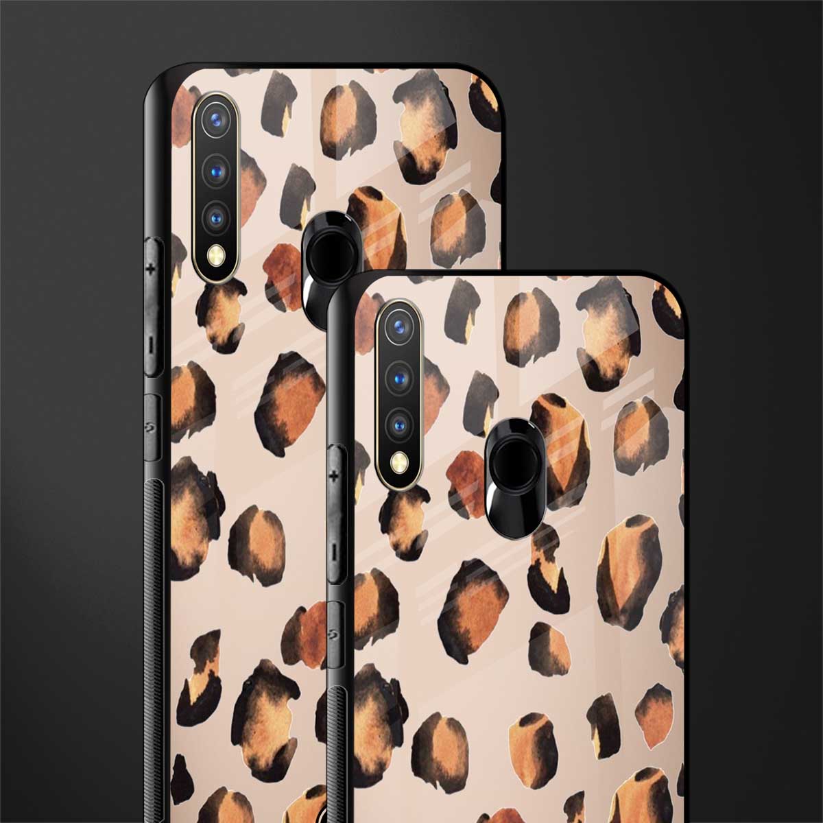 cheetah fur gold edition glass case for vivo y19 image-2
