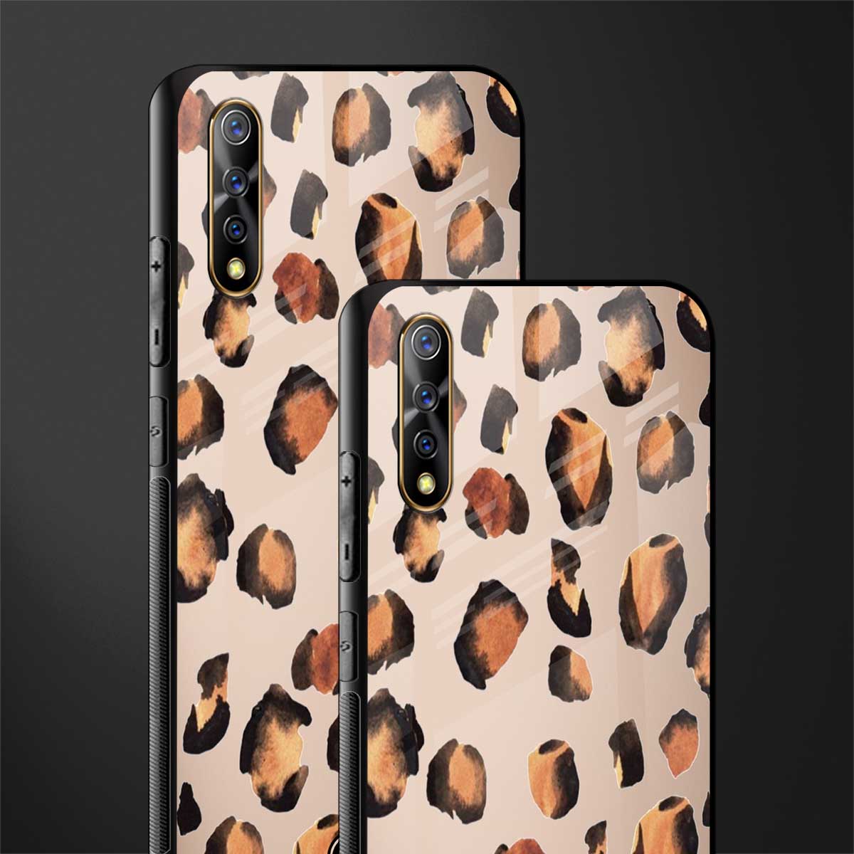 cheetah fur gold edition glass case for vivo z1x image-2