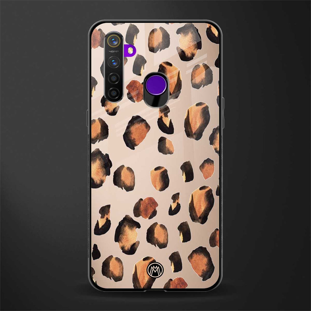 cheetah fur gold edition glass case for realme 5 pro image