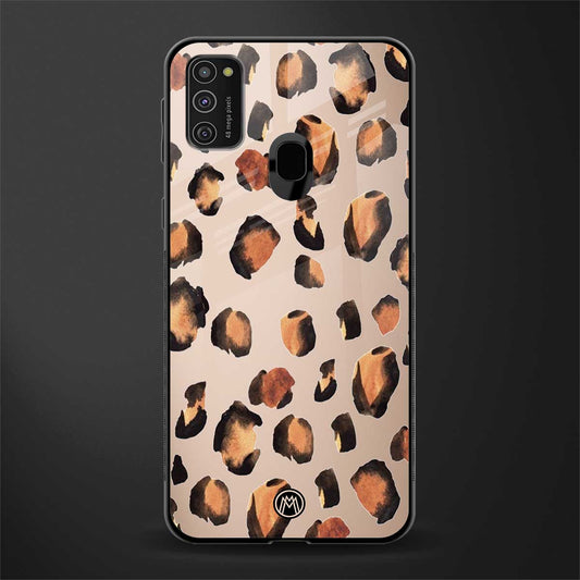 cheetah fur gold edition glass case for samsung galaxy m21 image