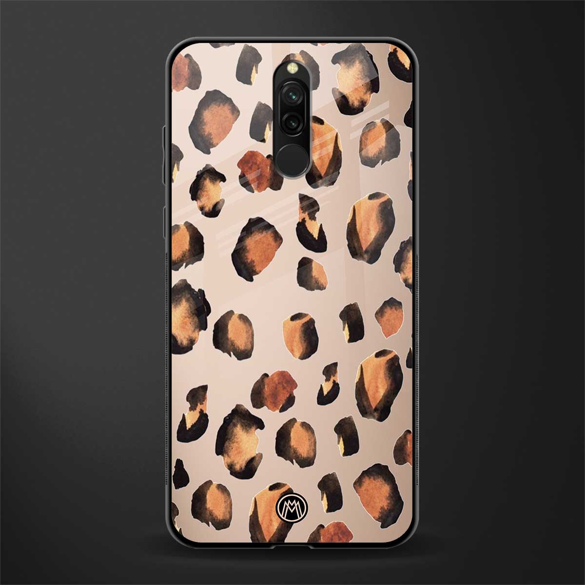 cheetah fur gold edition glass case for redmi 8 image