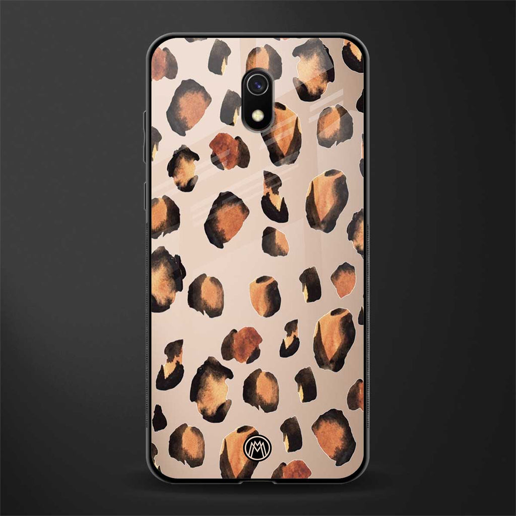 cheetah fur gold edition glass case for redmi 8a image