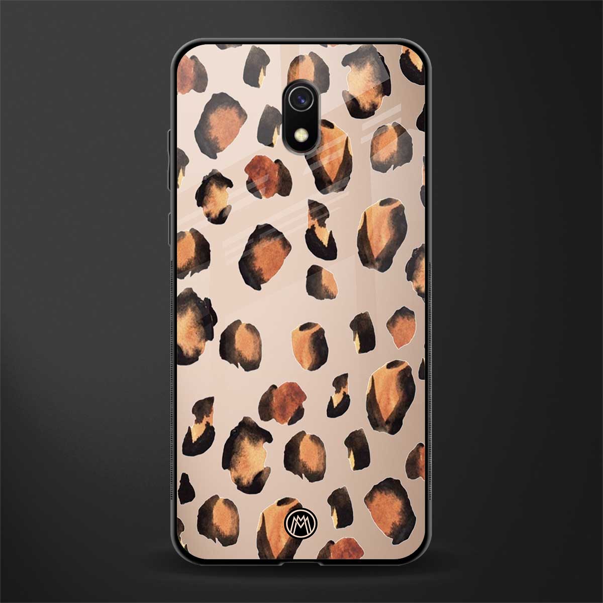 cheetah fur gold edition glass case for redmi 8a image