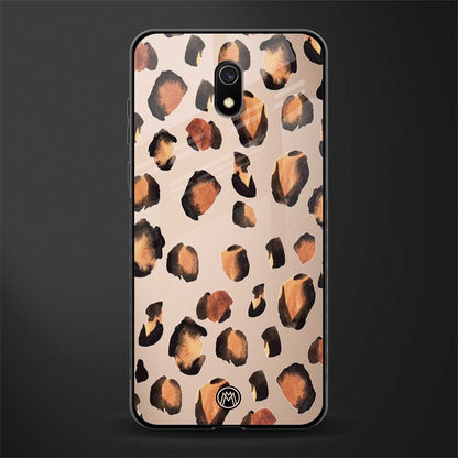 cheetah fur gold edition glass case for redmi 8a image