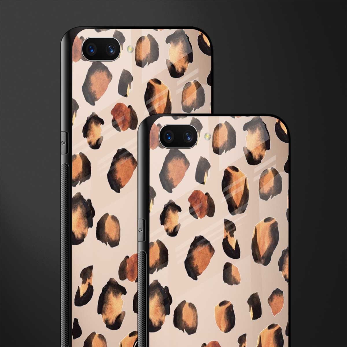 cheetah fur gold edition glass case for oppo a3s image-2