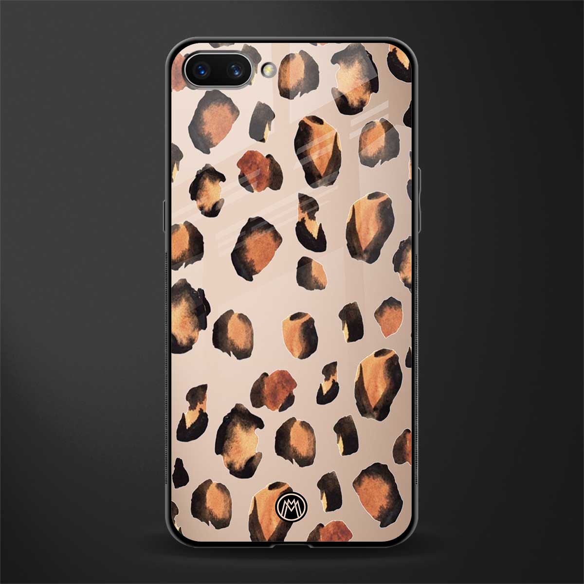 cheetah fur gold edition glass case for oppo a3s image