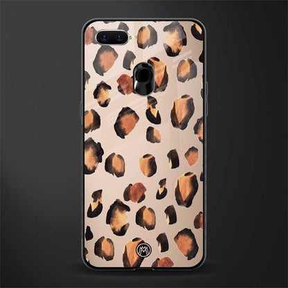 cheetah fur gold edition glass case for oppo a7 image