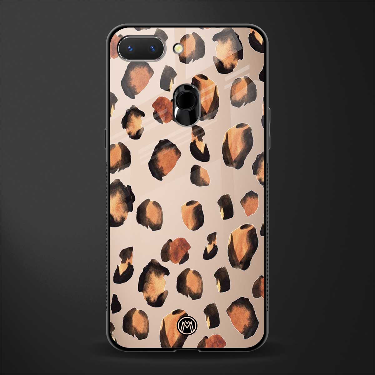 cheetah fur gold edition glass case for oppo a5 image