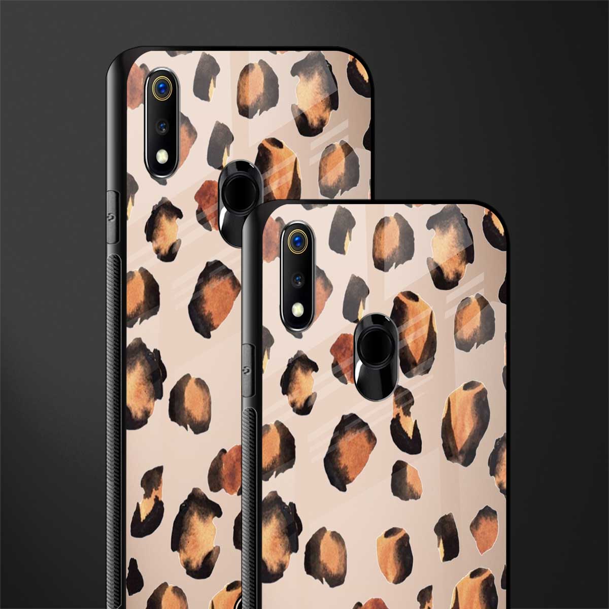cheetah fur gold edition glass case for realme 3 pro image-2